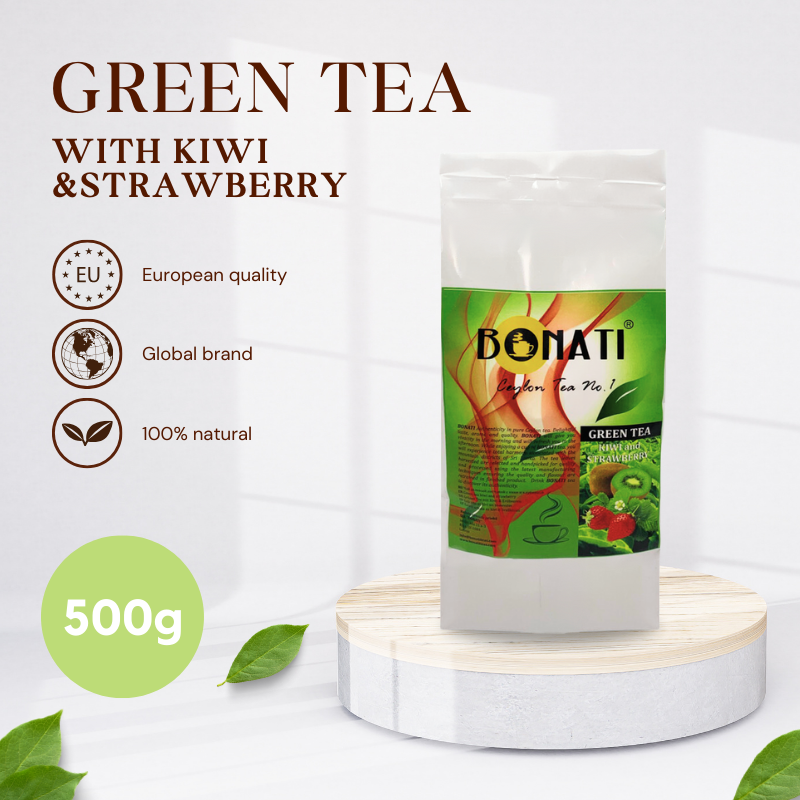 ЗЕЛЕНЫЙ ЧАЙ BONATI С КИВИ И КЛУБНИКОЙ - 500г