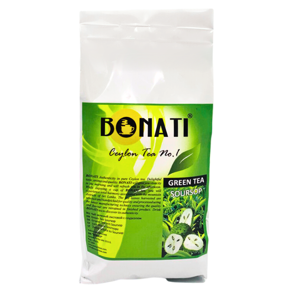 Bonati zaļā tēja ar soursop 100 g | Ceilonas tēja no Šrilankas – Bonati.lv